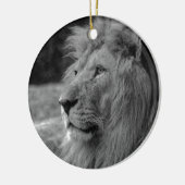Zwarte en witte leeuw - Wilde dieren Keramisch Ornament (Links)