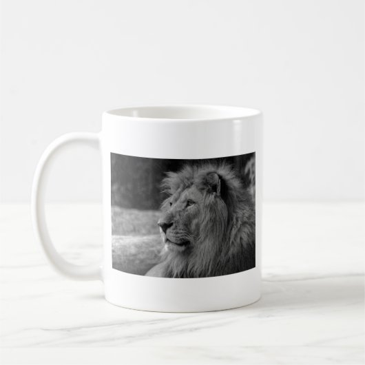 Zwarte en witte leeuw - Wilde dieren Koffiemok (Links)