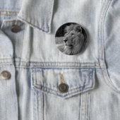 Zwarte en witte leeuw - Wilde dieren Ronde Button 5,7 Cm (In situ)