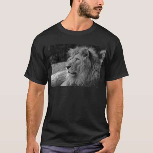 Zwarte en witte leeuw - Wilde dieren T-shirt (Voorkant)