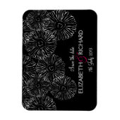 Zwarte en witte lentbloemen "Save the date" Magneet (Verticaal)