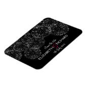 Zwarte en witte lentbloemen "Save the date" Magneet (Linkerzijde)