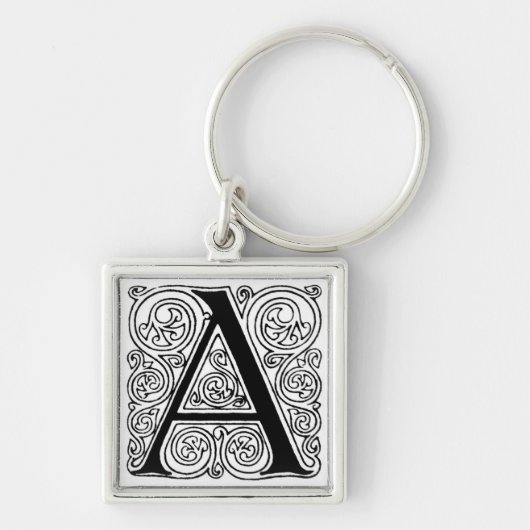 Zwarte en witte letter "A" - Sleutelhanger (Voorkant)