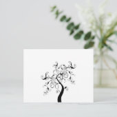 Zwarte en witte levensboom briefkaart (Staand voorkant)