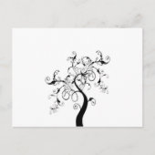 Zwarte en witte levensboom briefkaart (Voorkant)