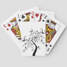 Zwarte en witte levensboom speelkaarten