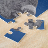 zwarte en witte levensechte tekening van schattige legpuzzel (Zijkant)