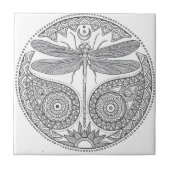 zwarte en witte libellen tegeltje (Voorkant)