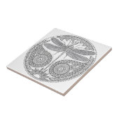 zwarte en witte libellen tegeltje (Zijkant)