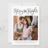 Zwarte en witte, lichte feestelijke foto met kerst feestdagenkaart (Voorkant)