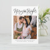 Zwarte en witte, lichte feestelijke foto met kerst feestdagenkaart (Staand voorkant)