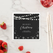 Zwarte en witte lichten Plechtige kerstfeestdag Servet (Insitu)