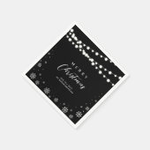 Zwarte en witte lichten Plechtige kerstfeestdag Servet (Hoek)