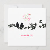 Zwarte en witte liefdesvogels kaart (Voorkant)