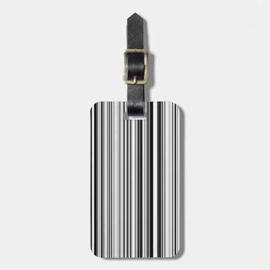 Zwarte en witte lijnen bagagelabel (Voorkant verticaal)