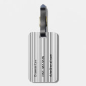 Zwarte en witte lijnen bagagelabel (Achterkant verticaal)