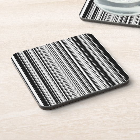 Zwarte en witte lijnen bier onderzetter (Linkerzijde)