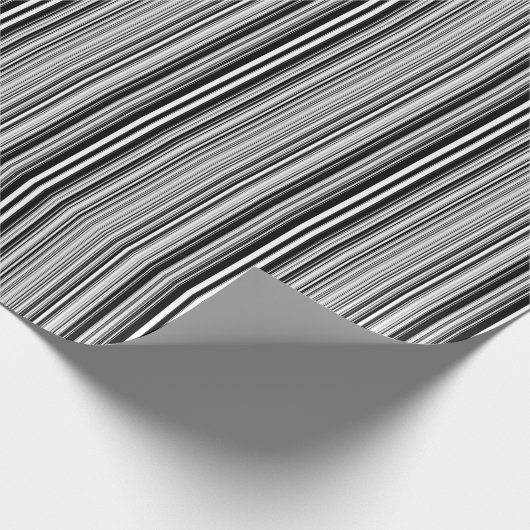 Zwarte en witte lijnen cadeaupapier (Hoek)