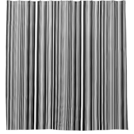 Zwarte en witte lijnen douchegordijn (Voorkant)