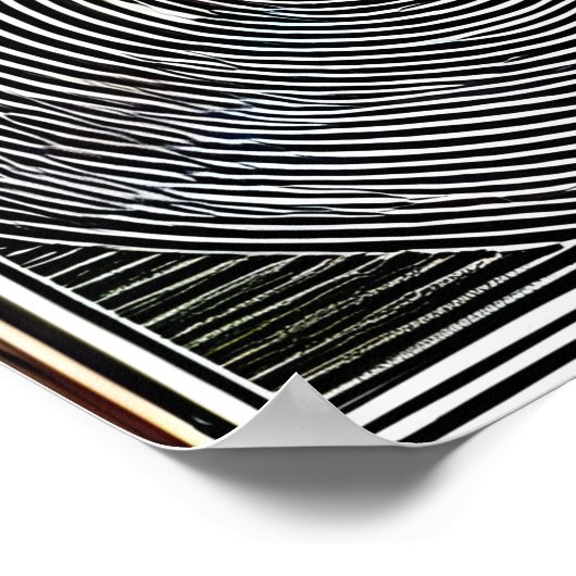 Zwarte en witte lijnen en cirkels poster (Hoek)