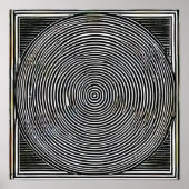 Zwarte en witte lijnen en cirkels poster (Voorkant)