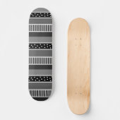 Zwarte en witte lijnen en Polka Dot Abstract Persoonlijk Skateboard (Voorkant)