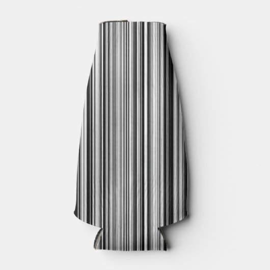 Zwarte en witte lijnen flesjeskoeler (Voorkant)