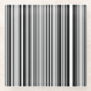 Zwarte en witte lijnen glazen onderzetter