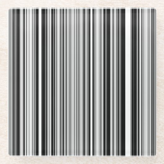Zwarte en witte lijnen glazen onderzetter (Voorkant)