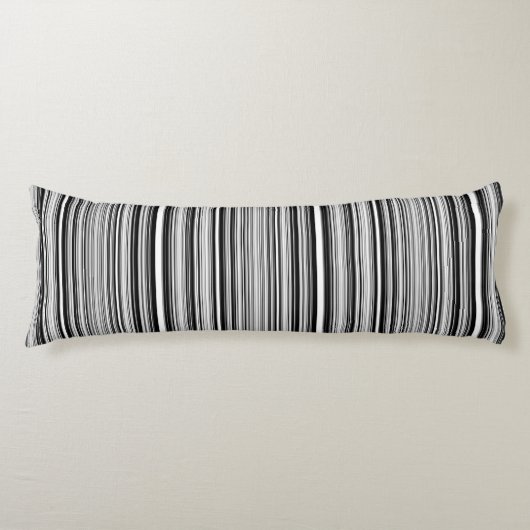 Zwarte en witte lijnen lichaamskussen (Voorkant)
