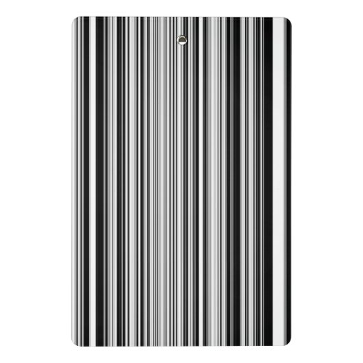 Zwarte en witte lijnen mini klembord (Achterkant)