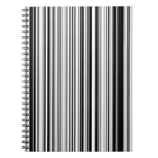 Zwarte en witte lijnen notitieboek (Voorkant)