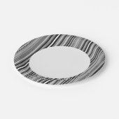 Zwarte en witte lijnen papieren bordje (Gekanteld)