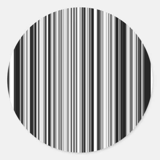 Zwarte en witte lijnen ronde sticker (Voorkant)