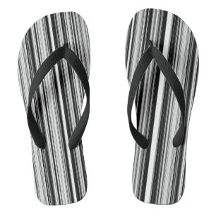 Zwarte en witte lijnen teenslippers