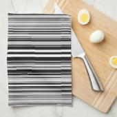 Zwarte en witte lijnen theedoek (Quarter Fold)