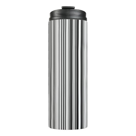 Zwarte en witte lijnen thermosbeker (Voorkant)