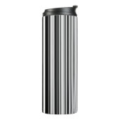 Zwarte en witte lijnen thermosbeker (Gedraaid links)