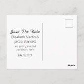 Zwarte en witte lijnkunst sparen de Datum Briefkaart (Achterkant)