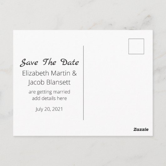 Zwarte en witte lijnkunst sparen de Datum Briefkaart (Achterkant)