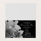 zwarte en witte lilly bloemen voor bloemisten visitekaartje (Buitenkant ongevouwen)
