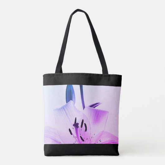 Zwarte en witte Lily Miami Black Rim Canvas tas (Achterkant)