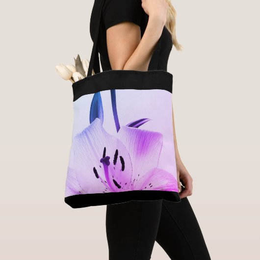 Zwarte en witte Lily Miami Black Rim Canvas tas (Dichtbij)