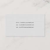 Zwarte en witte linen Burlap textuur Visitekaartje (Achterkant)