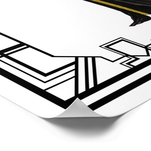  zwarte en witte linky Mode van de Zijde Geplande Poster (Hoek)