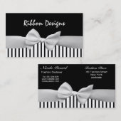 Zwarte en witte lintboog en strepen visitekaartje (Voorkant / Achterkant)