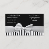 Zwarte en witte lintboog en strepen visitekaartje (Achterkant)