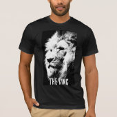 Zwarte en witte lion Mannen Canvas korte hoes T-shirt (Voorkant)