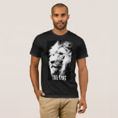 Zwarte en witte lion Mannen Canvas korte hoes T-shirt (Voorkant volledig)