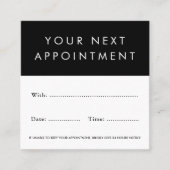 Zwarte en witte logo afsprakenkaarten afsprakenkaartje (Voorkant)